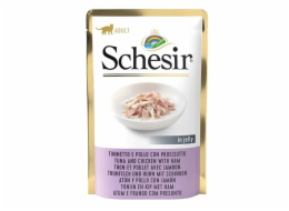 SCHESIR in jelly Tuna and chicken with ham - mokré krmivo pro kočky - 85 g