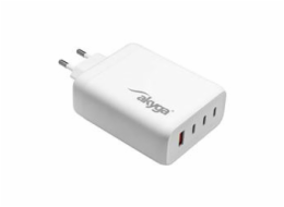 Akyga Nabíječka univerzální USB-A + 3x USB-C PD 5-28V / max. 5A 140W Quick Charge 3.0 GaN, bílá