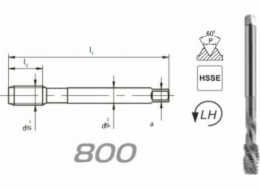 Fanar THREAD M12 DIN-376C L40 LH (6H) HSSE 800