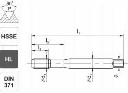 Fanar THREAD M 3 DIN-371B (6H) HSSE HL INOX - C2-118801-0030