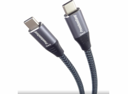 PremiumCord USB-C kabel ( USB 3.2 GEN 2x2, 5A, 100W, 20Gbit/s ) bavlněný oplet, 3m