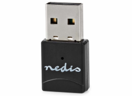 NEDIS Wi-Fi dongle/ AC600/ 2.4/5 GHz (Dual Band)/ USB 2.0/ celková rychlost 600 Mbps/ OS verze: Windows 8/10/11/ černý