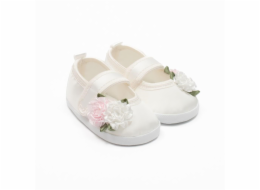 Kojenecké saténové capáčky New Baby Ivory Flowers 0-3 m Vel.116/122