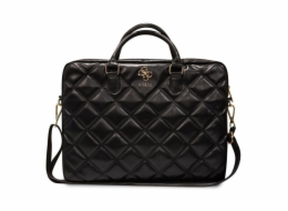 Guess PU Quilted 4G Metal Logo Computer Bag 15/16" Black Nové