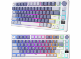 Bezdrátová mechanická klávesnice Royal Kludge RKM75 RGB, stříbrné klávesy (modré)