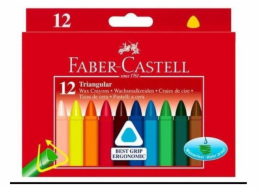 Vosková pastelka Faber-Castell Jumbo trojúhelníková, pouzdro 12 ks, sada