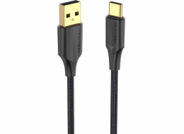 Cable USB 2.0 to USB-C Vention CTFBF LED 3A 1m (black)