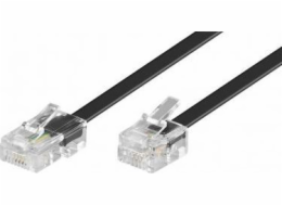 PremiumCord Kabel telefonní rovný 8P4C plug - 6P4C plug 10m - černý