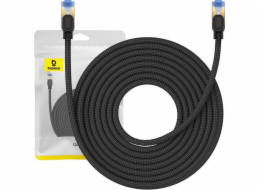 Opletený síťový kabel cat.7 Baseus Ethernet RJ45, 10Gbps, 10m (černý)