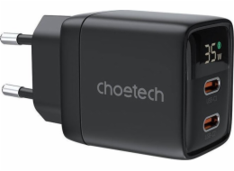 Wall charger GAN3 USB-C+C PD35W Choetech PD6051 (black)