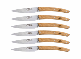 Jean Dubost Laguiole 6 pcs. Knife Set, Oak Wood