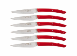 Jean Dubost Laguiole 6 pcs. Knife Set, Acrylic Red