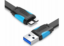 Flat USB 3.0 A to Micro-B cable Vention VAS-A12-B200 2m Black