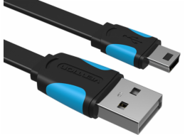 Płaski kabel USB 2.0 A do Mini 5 pinowy Vention VAS-A14-B050 2A 0,5m czarny