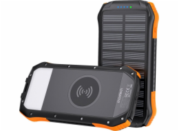 Choetech B567 Solar power bank with inductive charging 3x USB  20000mAh 20W / QC 18W / Qi 10W (black-orange)