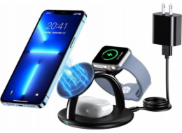 Holder with magnetic wireless charger 3in1 Choetech T587-F for Apple iPhone/Airpods/Apple Watch 15W/5W/2,5W