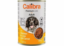 CALIBRA Premium Line Adult Chicken with liver and carrot - mokré krmivo pro psy - 1240g