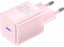 Wall charger, Vention, FEPP0-EU, USB-C, 20W, GaN (pink)