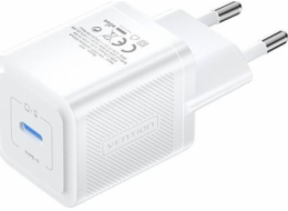 Wall charger, Vention, FEPW0-EU, USB-C, 20W, GaN (white)