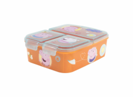 Dětský box na oběd STOR 13920 3 přihrádky Prasátko Peppa (oranžový)