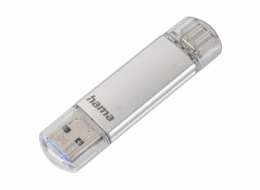 Flashdisk Hama Flash Pen Laeta, USB-C/USB-A 3.1 , 64 GB, 40 MB/s, stříbrný