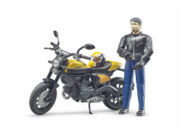 Bruder 63053 BWORLD Motocykl Scrambler Ducati Cafe Racer s jezdcem