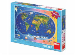 Dino Puzzle Dětská mapa 300 XL dílků