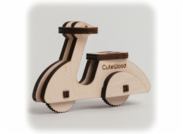 CuteWood Dřevěné 3D puzzle Moped