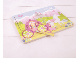 Bigjigs Toys Dřevěné puzzle princezna s kočárem