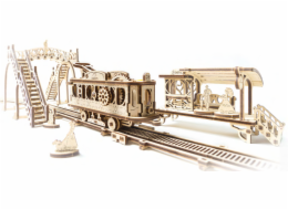 Ugears 3D dřevěné mechanické puzzle Mechanical Town tramvajová linka