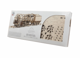 Ugears 3D dřevěné mechanické puzzle Parní lokomotiva 4-6-0 s tendrem