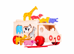 Bigjigs Toys Dřevěné auto se zvířátky