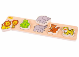 Bigjigs Baby Dřevěné vkládací puzzle safari