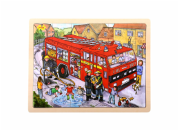 Bigjigs Toys Dřevěné puzzle hasiči 24 dílků