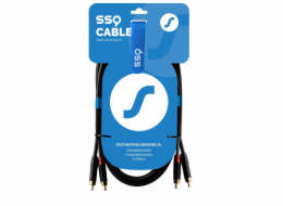 SSQ RCARCA3 - kabel 2x RCA - 2x RCA - 3 m, Černá