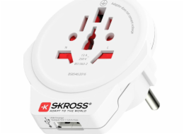 SKROSS cestovní adaptér Europe USB pro cizince v ČR, USB-A, 12W, typ E/F