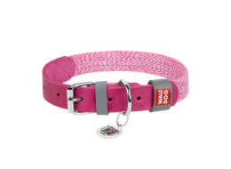 Classic Dog collar with QR code Waudog size S pink