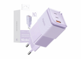 GaN 67W mains charger Mcdodo CH-1502 2x USB-C, USB-A (purple)