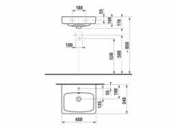 Umyvadlo JIKA LYRA PLUS H815380, 400×340 mm