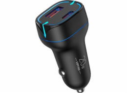 Vipfan nabíječka Vipfan C11 nabíječka do auta, USB + USB-C, PD 20W + QC 3.0, LED (černá)