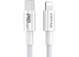 Kabel USB-C do Lightning VFAN P01, 3A, PD, 1m (bílý)