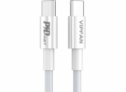 Kabel USB-C na USB-C VFAN P02, 1 m (bílý)