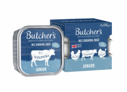 BUTCHER S Original Junior Mega pack mix Pate - mokré krmivo pro psy - 4 x 150g