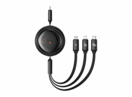 Rychlonabíjecí kabel 3v1 Baseus Free2Draw USB-C na USB-C/Lightning/Micro 100W, 1,1 m (černý)