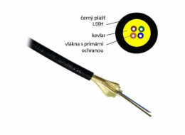 XtendLan FO kabel, 9/125, 4c, DROP, 3,6mm LS0H, černý, G.657A, 1000N, 2km cívka s konektory