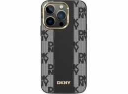 DKNY PU Leather Checkered Pattern Magsafe Zadní Kryt pro iPhone 15 Pro Black