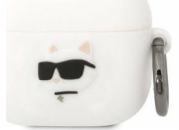 Karl Lagerfeld pouzdro Karl Lagerfeld KLA3RUNCHH kryt Apple AirPods 3 bílá/bílá silikonová hlava Choupette 3D