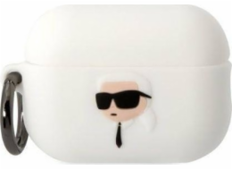 Karl Lagerfeld pouzdro Karl Lagerfeld KLAP2RUNIKH kryt Apple AirPods Pro 2 bílý/bílý silikonový Karl Head 3D