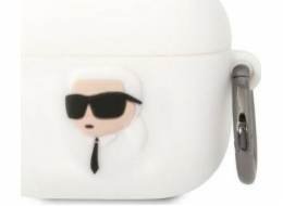 Karl Lagerfeld pouzdro Karl Lagerfeld KLA3RUNIKH kryt Apple AirPods 3 bílý/bílý silikonový Karl Head 3D