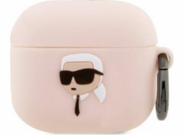 Karl Lagerfeld Case Karl Lagerfeld KLA3RUNIKP kryt Apple AirPods 3 růžový/růžový silikonový Karl Head 3D